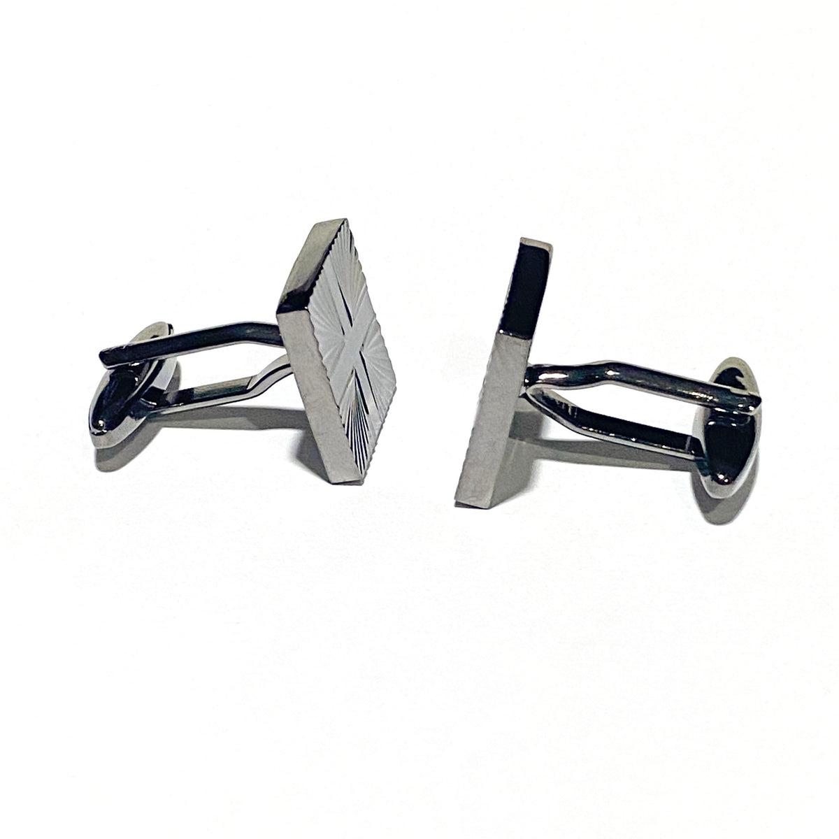 Gunmetal Rectangle Cross Cufflinks
