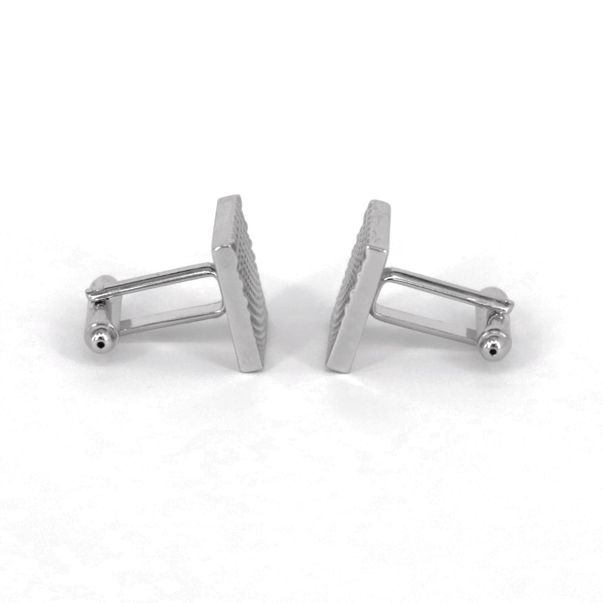 Silver Diamond design Squared Cufflinks (Online Exclusive)