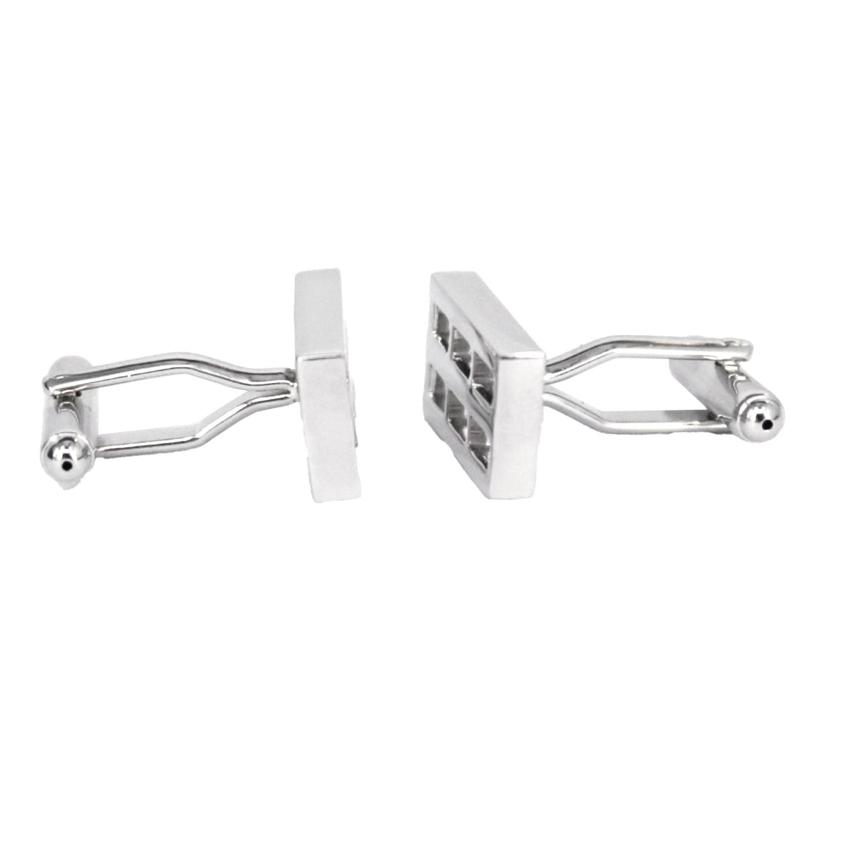 Silver Rectabgle Grill Cufflinks