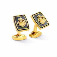 Premium cufflinks inspired by Vanda Miss Joaquim, showcasing elegant gold design with floral motifs.