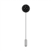 Crystal Ball Lapel Pin Silver & White Crystal MonsterTie
