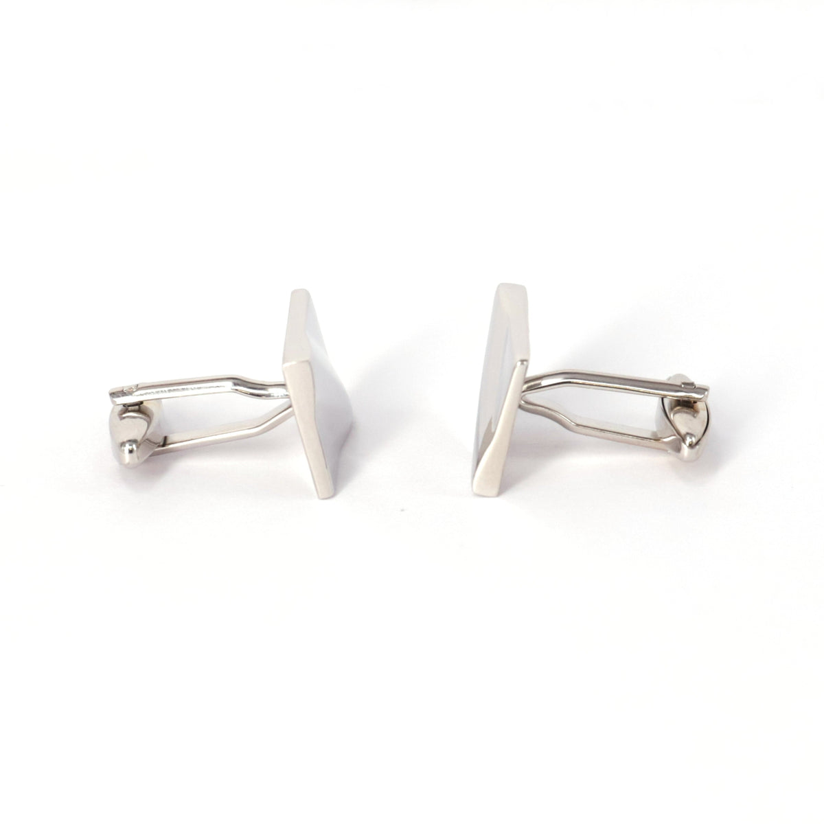 Classic Rectangle Silver Cufflinks with Detailing-Cufflinks.com.sg