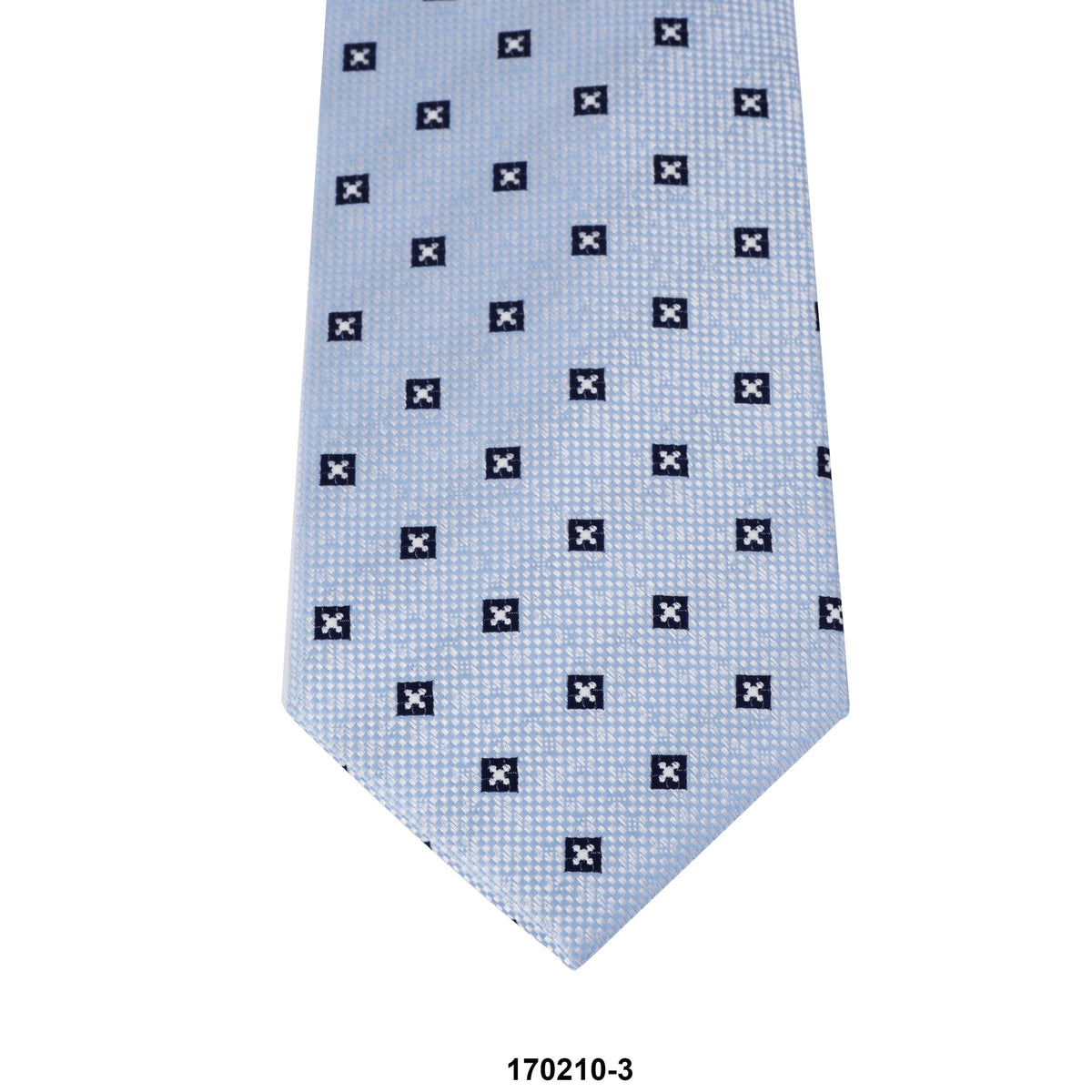 MarZthomson 8cm Silverish Blue Cross Motif Detail Woven Tie J-Cufflinks.com.sg | Neckties.com.sg