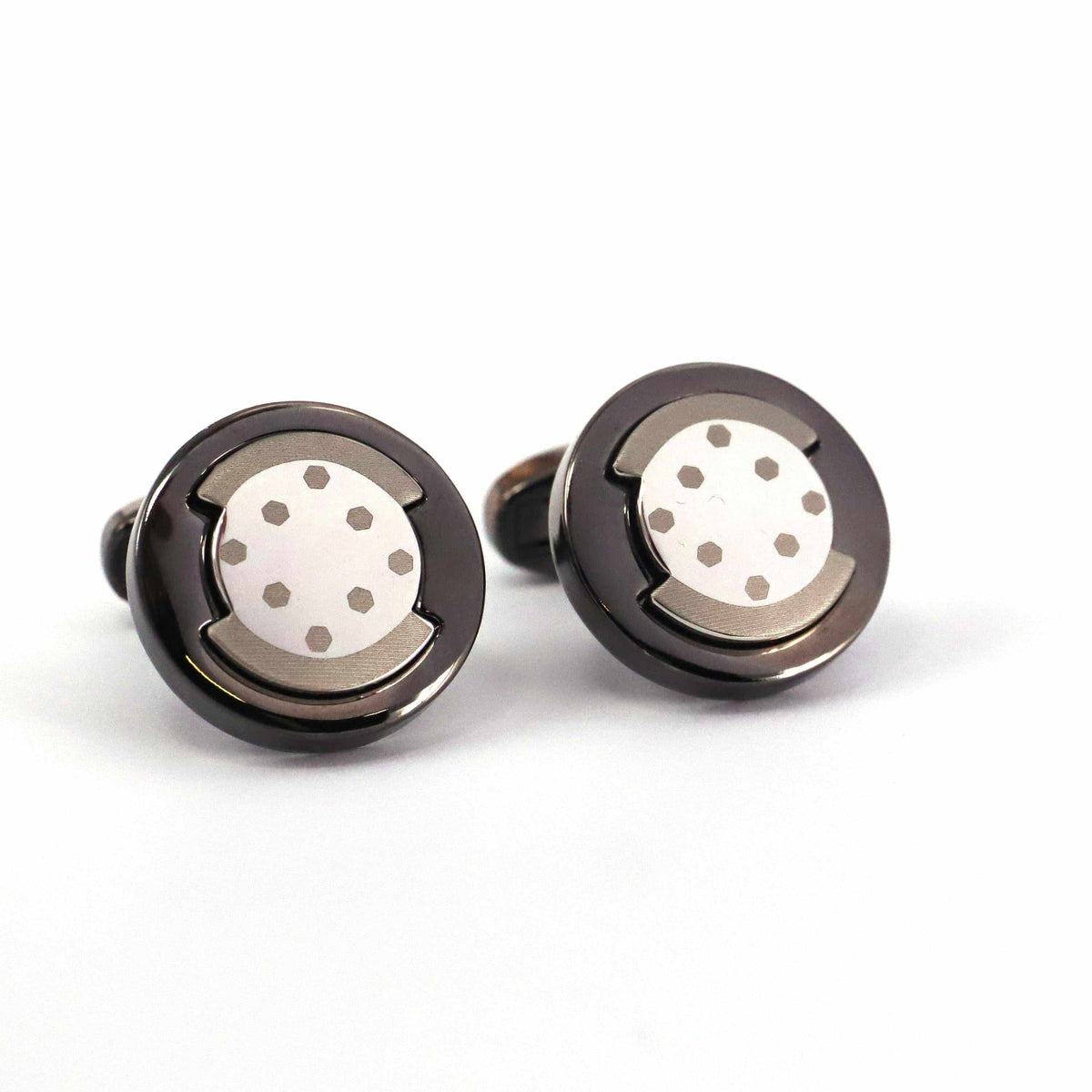 MarZthomson Art Deco Cufflinks in Black Rhodium-Cufflinks.com.sg