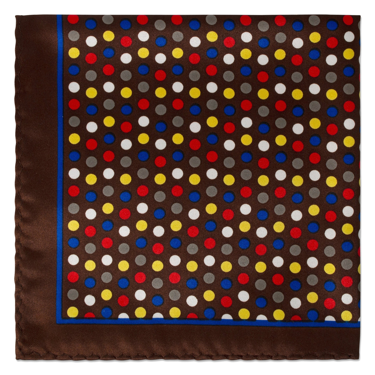 MarZthomson Colourful Bubble Dots Pocket Square-Pocket Squares-MarZthomson-Brown-Blue-Cufflinks.com.sg
