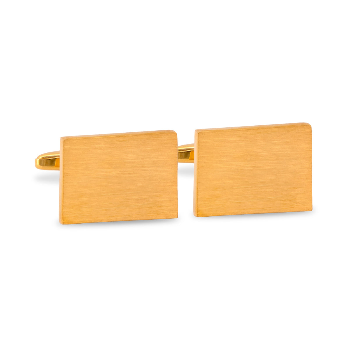 MarZthomson Gold Rectangle Brushed Matte Cufflinks-Cufflinks.com.sg