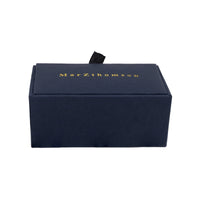 Rectangle Silver Cufflinks with Smooth Edge and Black Enamel Interlining-Cufflinks.com.sg